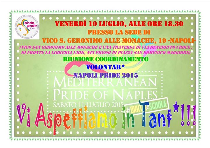 Venerdì 10 Luglio – Riunione coordinamento volontar*