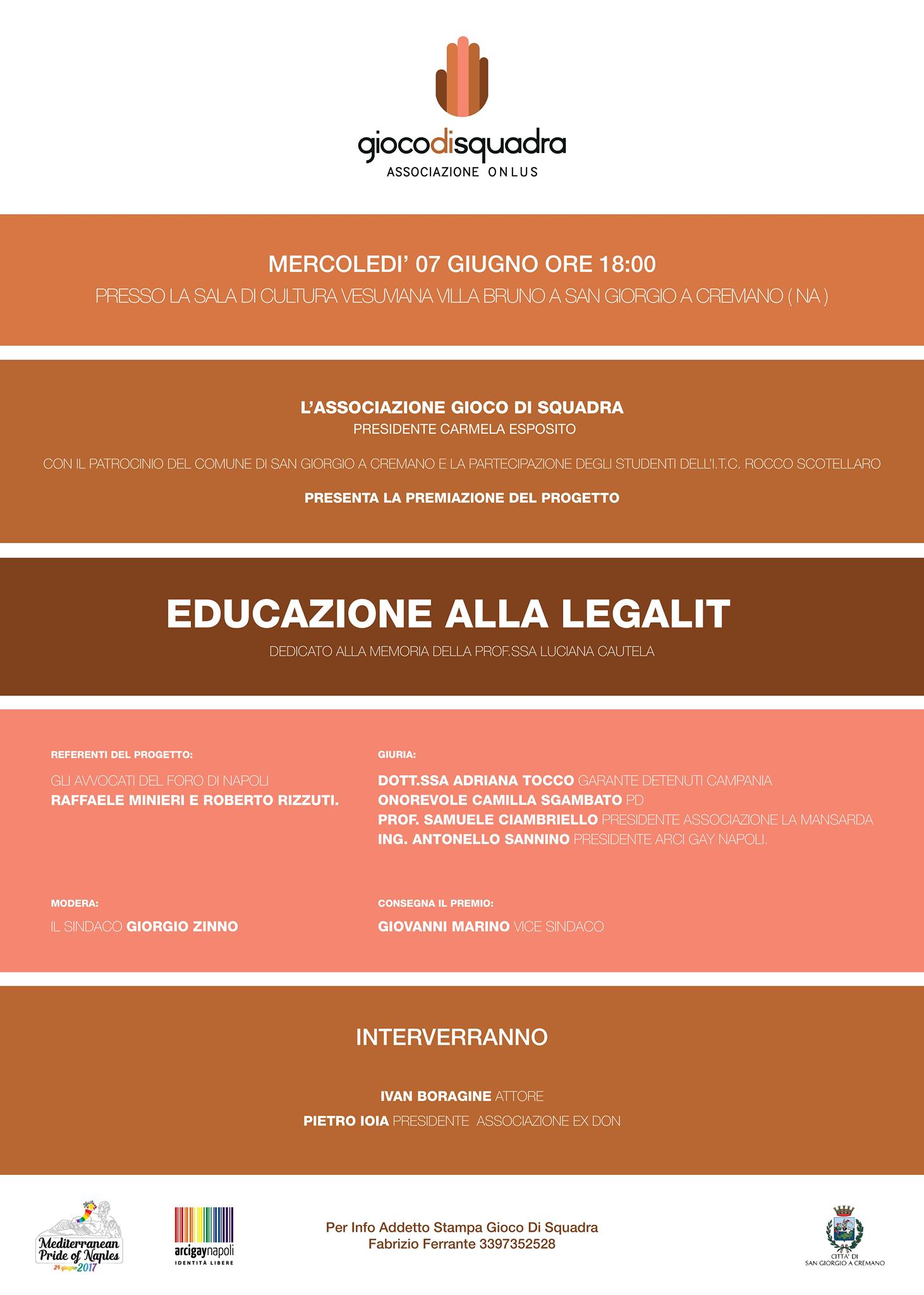 7 Giugno – Educazione alla legalità