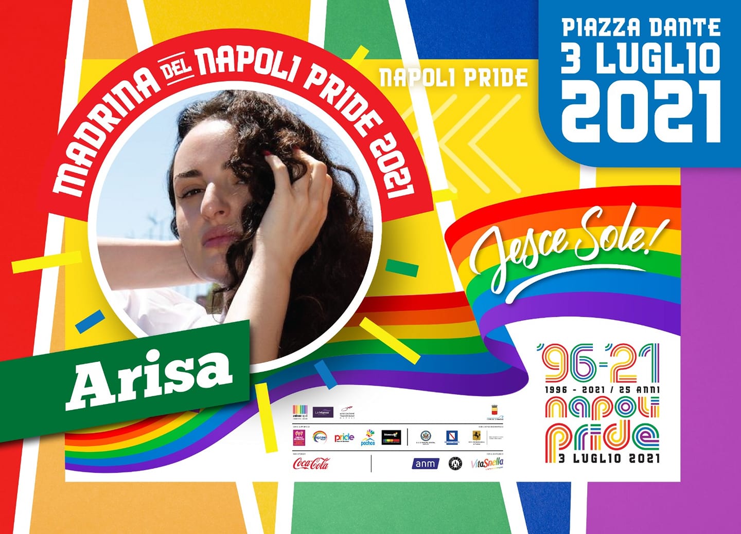 ARISA MADRINA DEL NAPOLI PRIDE 2021 SUL PALCO ANCHE LUXURIA, TURCI E PRATI